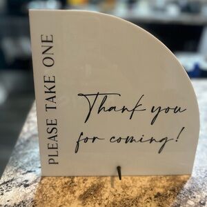 Favor sign for wedding or event